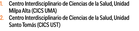1. Centro Interdisciplinario de Ciencias de la Salud, Unidad Milpa Alta (Cics Uma) 2. Centro Interdisciplinario de Ci...